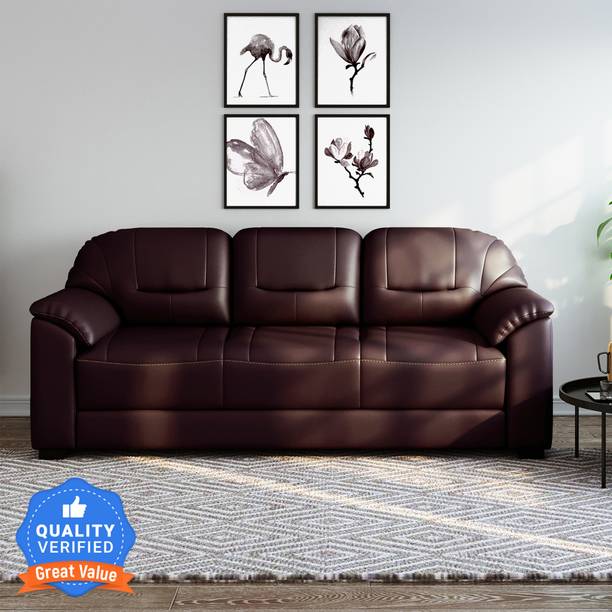 Bharat Lifestyle Levo Leatherette 3 Seater  Sofa