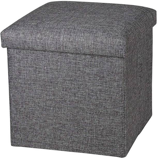 MOHAK Cube Shape Sitting Stool with Storage Box Living Fold able Storage Bins Stool