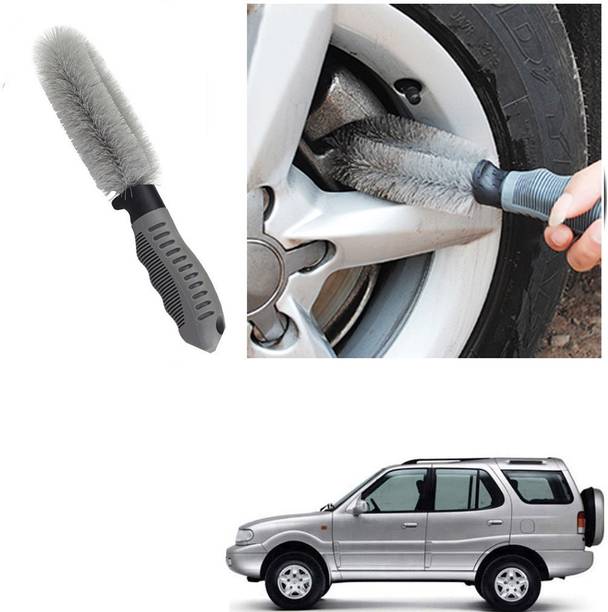 Qiisx CAR ALLOY WHEEL CLEANER BRUSH TYRE RIM FOR Tata Safari 100 g Wheel Tire Cleaner