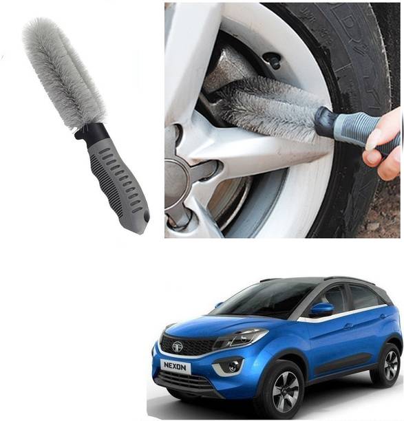 Qiisx CAR ALLOY WHEEL CLEANER BRUSH TYRE RIM FOR Tata Nexon 100 g Wheel Tire Cleaner