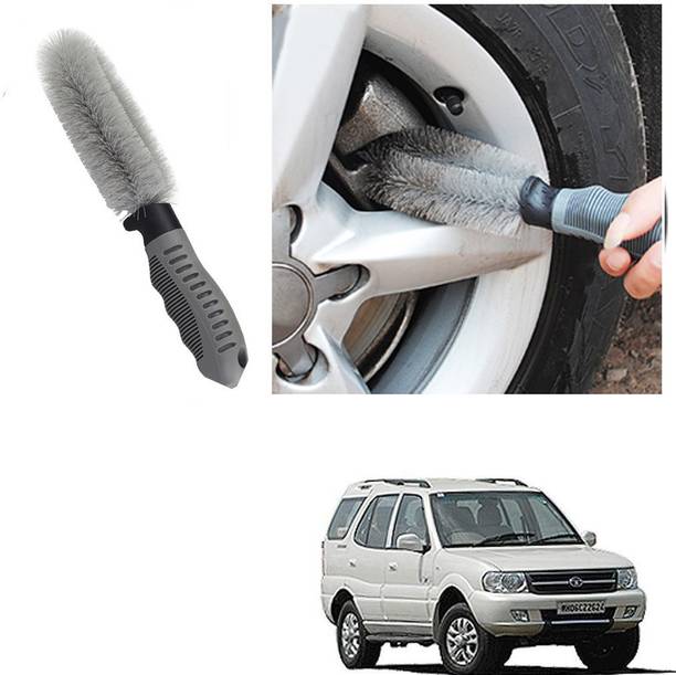 Qiisx CAR ALLOY WHEEL CLEANER BRUSH TYRE RIM FOR Tata Safari Storme 100 g Wheel Tire Cleaner