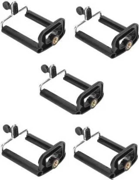 MOIZ PACK OF 5 Adjustable Clip Bracket Mount Screw Monopod Tripod Kit Mobile Holder Plastic, Steel Camera Pistol Grip