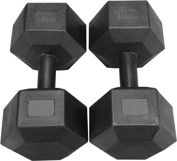Sahib Traders Pair of 5kg Hexa Pvc Dumbbell Fixed Weight Dumbbell