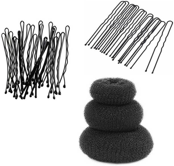 Sharum Crafts 24 Bobby Hair Pin, 10 Juda Pin & 3 Donut Hair Accessory Set