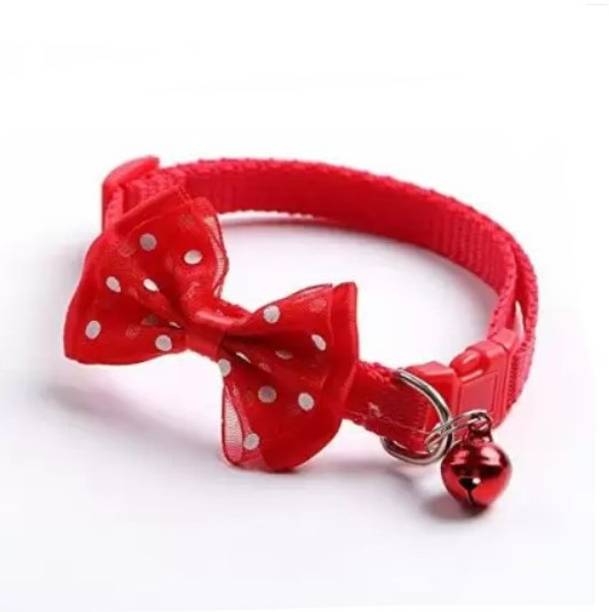 Pet Guard Dog Cat Pet Bowknot Cute Bow Tie Bell Adjustable (Pack of 1) Bell Cat Collar Charm