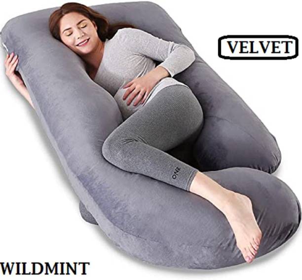WILD MINT J Shape Polyester Fibre Solid Pregnancy Pillow Pack of 1