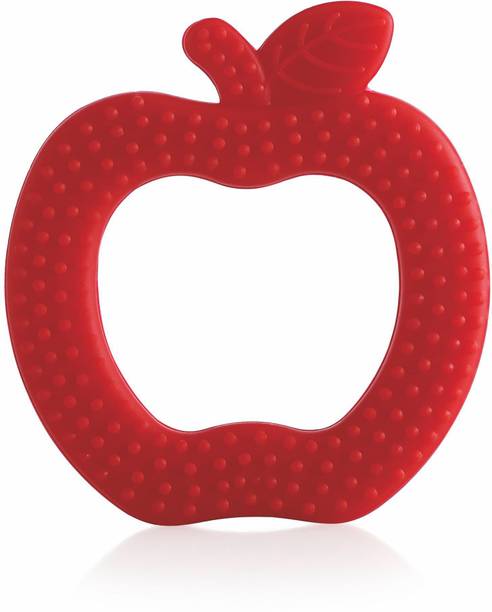 Beebaby Apple Shape Soft Silicone Teether for Baby with Carry Case, BPA Free, 3M+, Red Teether