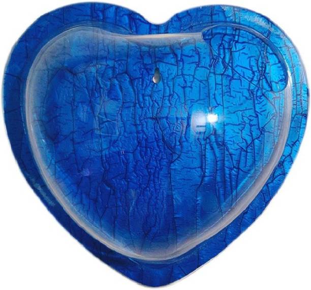 Visata Trenz Wall Mounted Hanging Aquarium Non-Breakable Heart Shape ( Blue Color) Round Ends Aquarium Tank