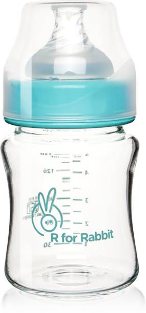 R for Rabbit Baby Feeding Nipple Milk Bottle for New Born Babies, Kids 120 ML| Lake Blue - 120 ml