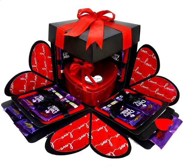 US IDEAL CRAFT Explosion Box Love Gift for Couple(16 Chocolate & 1 Red Heart Box) without photo Greeting Card