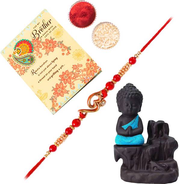 ARCHIES Designer POL_08_1581_RC_CARD Assorted Rakhi, Mug, Chawal Roli Pack, Greeting Card  Set