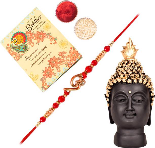 ARCHIES Designer POL_12_1581_RC_CARD Assorted Rakhi, Mug, Chawal Roli Pack, Greeting Card  Set