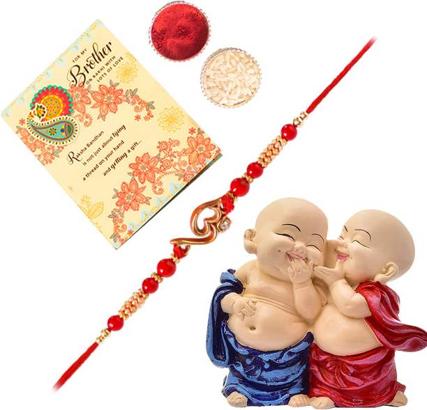 ARCHIES Designer DEM_13_1581_RC_CARD Assorted Rakhi, Showpiece, Chawal Roli Pack, Greeting Card  Set