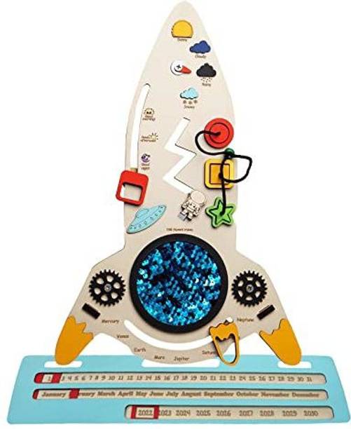 The Funny Mind Space Shuttle with Launch Pad Busy Board | 10+ Activities for Kids and Toddlers Educational Board Games