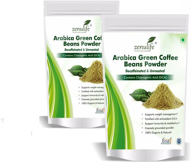 zenulife Organic Green Coffee beans Powder for Weight Management 50 GM Pack of 2 Instant Coffee