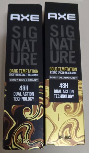 AXE signature dark temptation body perfume 122ml + gold temptation 122ml Body Spray  -  For Men