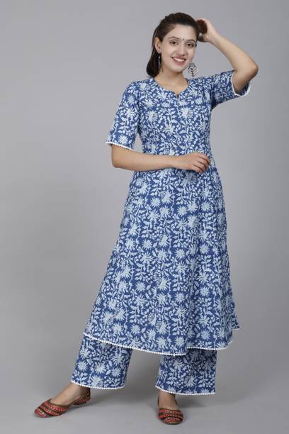 Women Kalamkari Pure Cotton Anarkali Kurta
