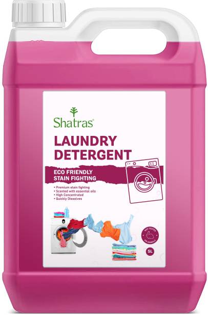 Shatras Pink Lily Liquid Detergent 5 Liter, Laundry Liquid for Fabric Care Lily Liquid Detergent
