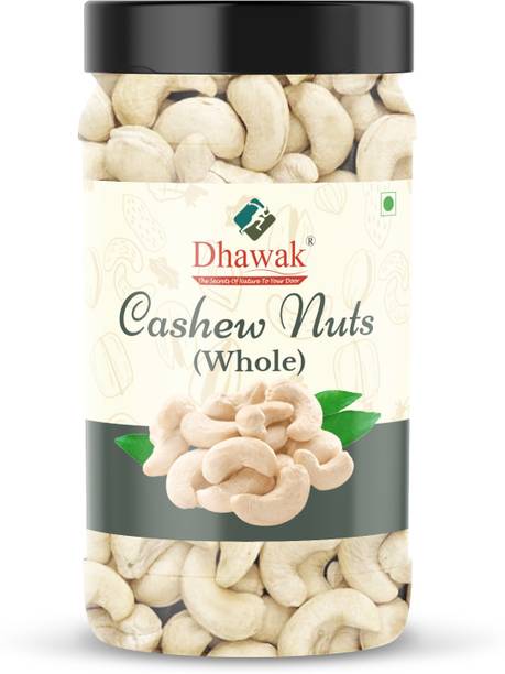 Dhawak Whole Cashew, Whole Plain Kaju Grade 240 Jumbo Sized Cashew Nuts[Jar Pack] Cashews