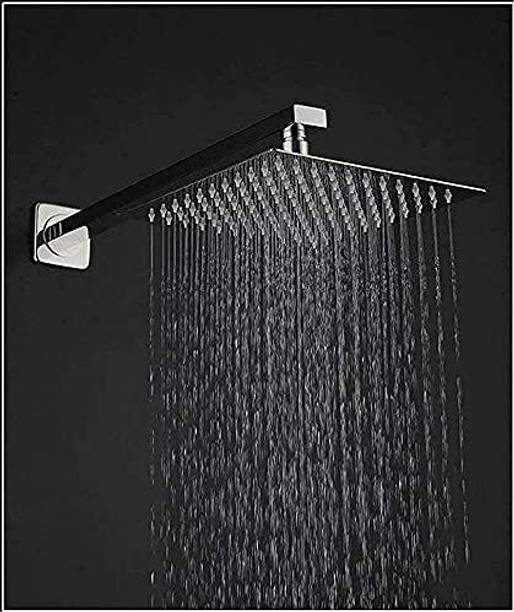 HOME13 Premium 8"x"8 Heavy SS Ultra Slim Rain Shower Head with 15inch Square Arm Shower Head