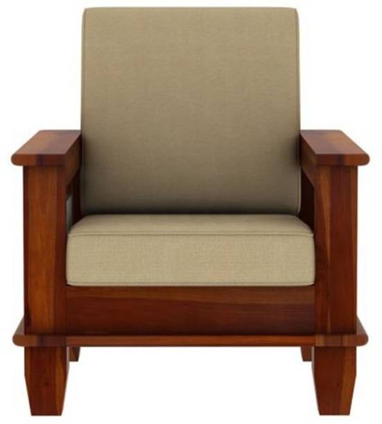 DRYLC FURNITURE Solid Wood Sheesham Wood One Seater Sofa For Living, Waiting Room/ Office Fabric 1 Seater  Sofa