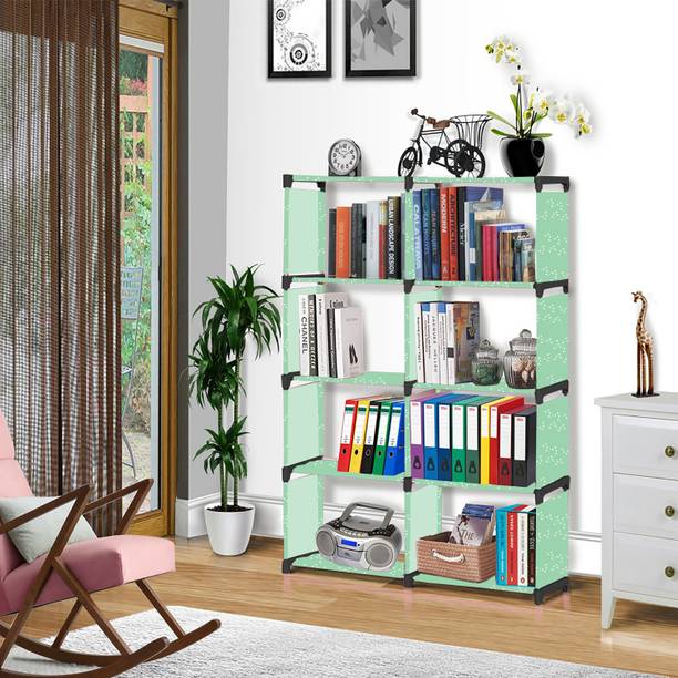 Flipkart Perfect Homes Studio White Bubble Print Plastic Metal 10 Shelf Book Organizer Metal Open Book Shelf