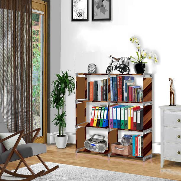 Flipkart Perfect Homes Studio Wall Panel Print 8 Layer Simple Bookshelf/Multipurpose Rack/Children Bookcases Metal Open Book Shelf