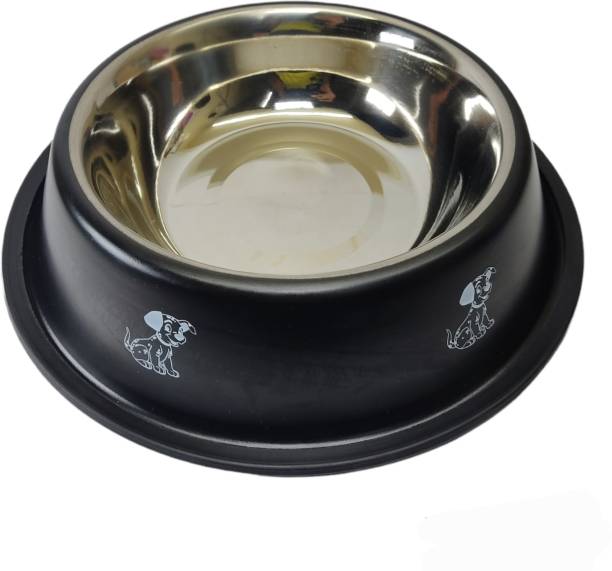 FOURESTA Large 1500 ml Dog Bowl Round Anti Skid Anti Gulping Pet Bowl for Dogs Stainless Steel Pet Bowl