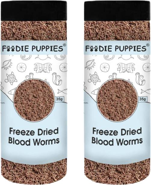 Foodie Puppies Freeze Dried Blood Worms 35g, Pack of 2 - 0.07 kg (2x0.04 kg) Dry Adult, New Born, Senior, Young Fish Food