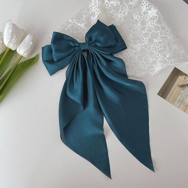 GINOYABROTHERS Silky Satin Hair Clip for Women Large Bow Hair Slides Metal Clips. Hair Band