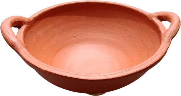 CPV CRAFTS तमिलनाडु ट्रेडिशनल हैंडमेड क्ले कड़ाई 2.5 ltrs कढ़ाही 12 cm