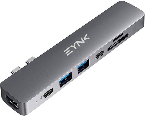 EYNK 7 in 2 USB C Thunderbolt 3.0 Hub Pro, Air, M1 7 in 2 Aluminum Docking Hub with 4K HDMI USB Hub, Laptop Accessory