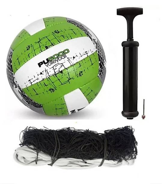 क्लार्क pu green 500 volleyball DX14 with pump and net वॉलीबाल