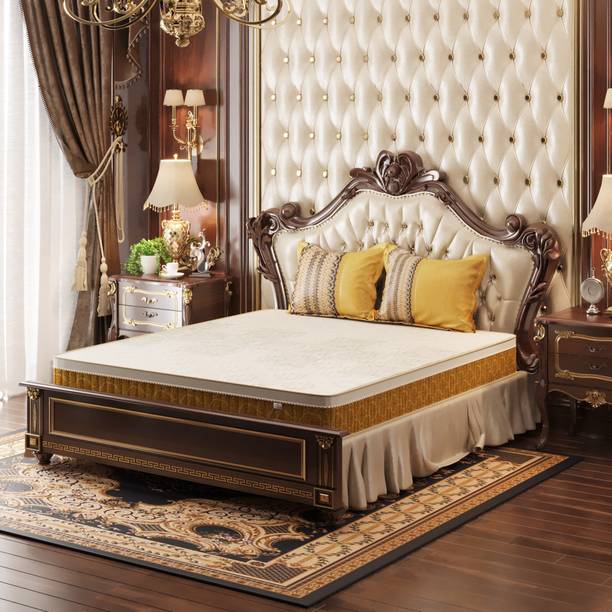 House of Pataudi ORTHOPEDIC NATURAL LATEX- Luxury Anti Microbial Fabric|Roll Pack with 1 Pillow1| 6 inch Single Pocket Spring Mattress