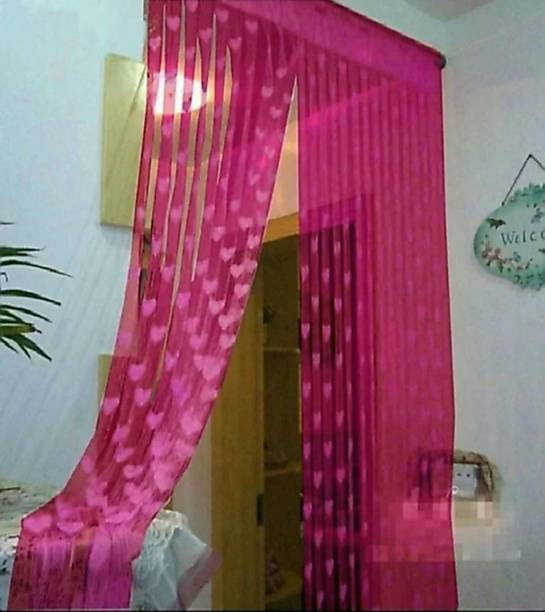 NIKITA ENTERPRISE 213 cm (7 ft) Polyester Semi Transparent Door Curtain (Pack Of 2)