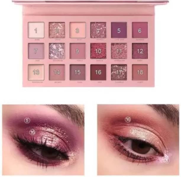 Jolli Huda Multi Shades 18 Colours NUDE EDITION Eyeshadow Palette 18 g (Multicolor) 18 ml