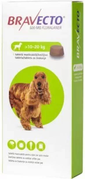 Bravecto Fluralaner 500MG Chewable Tablet, For >10-20kg Dog Chew