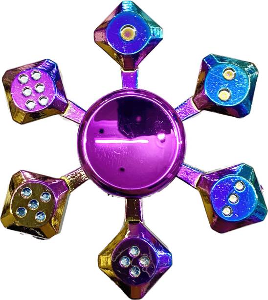 Shivsoft 6 Sided Fidget Spinner Raindow Dice