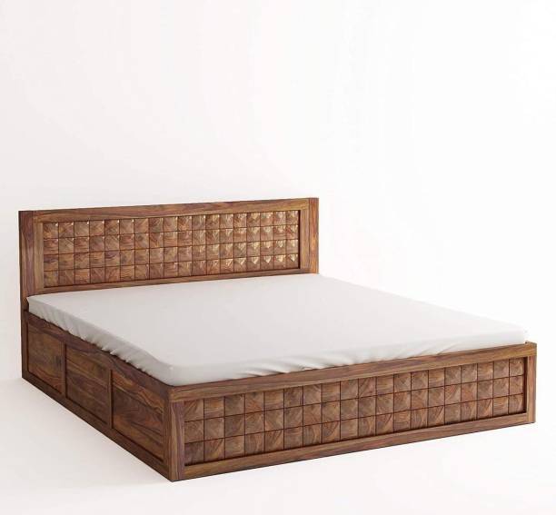MU furnitures Solid Wood King Drawer Bed