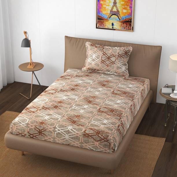 HIDECOR 250 TC Polycotton Single Geometric Flat Bedsheet
