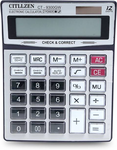 Villy Office Calculator with Large LCD Display- 112 Steps CT-9300GW Basic  Calculator