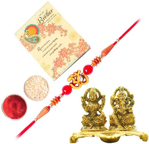 ARCHIES Religious HAT_11_3003_RC_CARD_F Assorted Rakhi, Showpiece, Greeting Card, Chawal Roli Pack Set