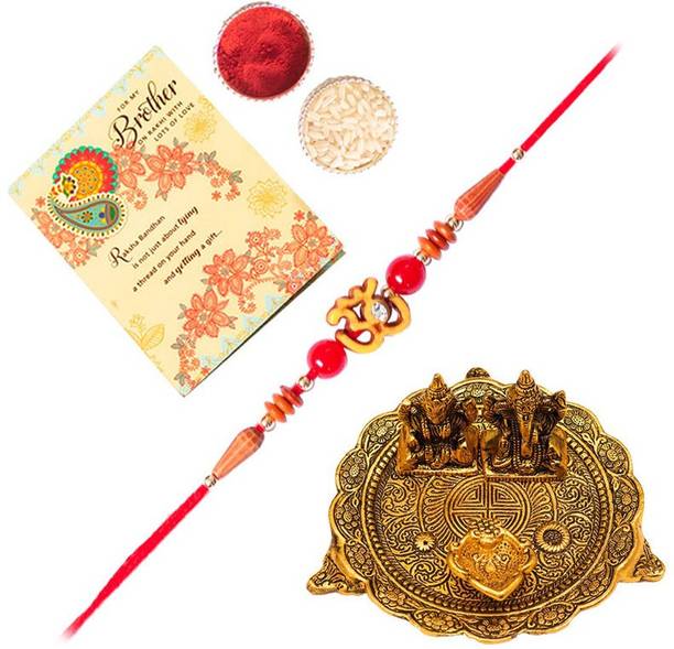 ARCHIES Religious HAT_24_3003_RC_CARD_F Assorted Rakhi, Showpiece, Greeting Card, Chawal Roli Pack  Set