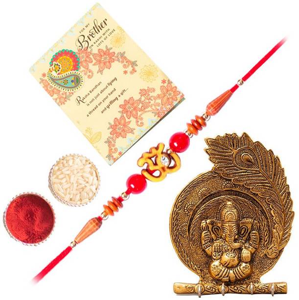 ARCHIES Religious HAT_03_3003_RC_CARD_F Assorted Rakhi, Showpiece, Greeting Card, Chawal Roli Pack  Set