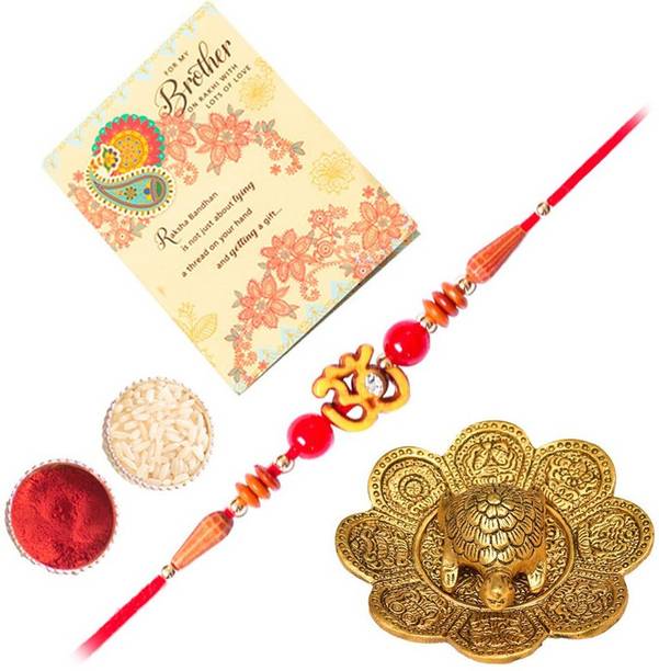 ARCHIES Religious HAT_28_3003_RC_CARD_F Assorted Rakhi, Showpiece, Greeting Card, Chawal Roli Pack  Set