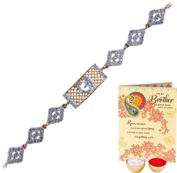 ARCHIES Designer DS-63_RC_CARD Assorted Rakhi, Greeting Card, Chawal Roli Pack  Set