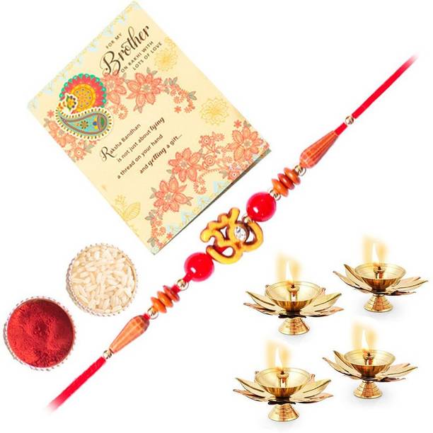 ARCHIES Religious MT_03 (04)_3003_RC_CARD_F Assorted Rakhi, Showpiece, Greeting Card, Chawal Roli Pack  Set