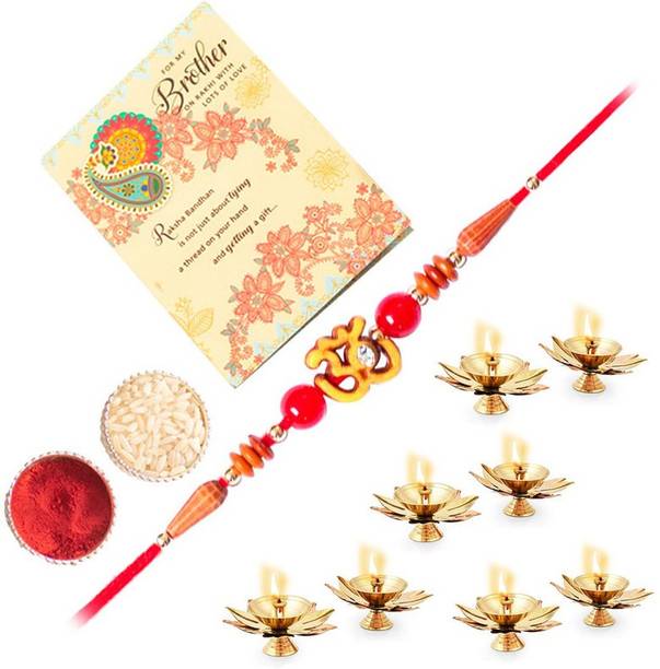 ARCHIES Religious MT_03 (08)_3003_RC_CARD_F Assorted Rakhi, Showpiece, Greeting Card, Chawal Roli Pack  Set