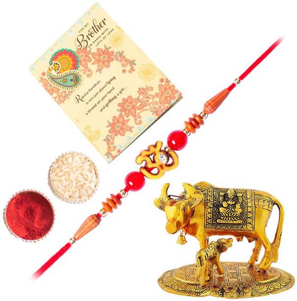 ARCHIES Religious HAT_06_3003_RC_CARD_F Assorted Rakhi, Showpiece, Greeting Card, Chawal Roli Pack  Set