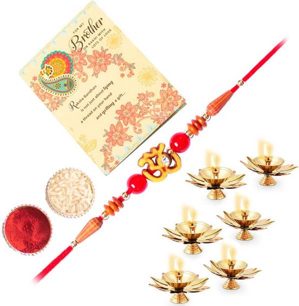 ARCHIES Religious MT_03 (06)_3003_RC_CARD_F Assorted Rakhi, Showpiece, Greeting Card, Chawal Roli Pack  Set